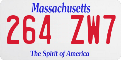 MA license plate 264ZW7