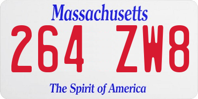 MA license plate 264ZW8