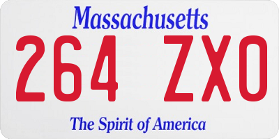 MA license plate 264ZX0
