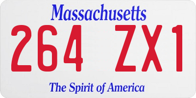 MA license plate 264ZX1