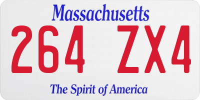 MA license plate 264ZX4