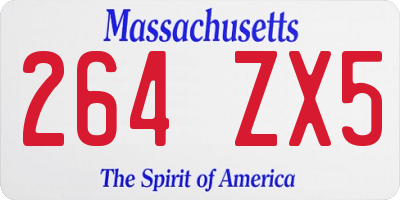 MA license plate 264ZX5