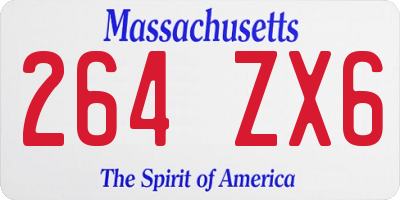 MA license plate 264ZX6