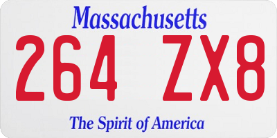 MA license plate 264ZX8