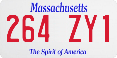 MA license plate 264ZY1