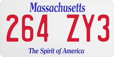 MA license plate 264ZY3