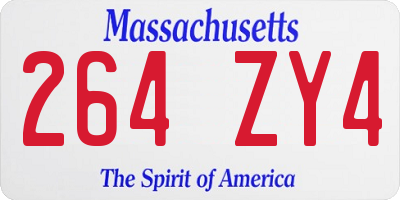 MA license plate 264ZY4