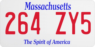 MA license plate 264ZY5
