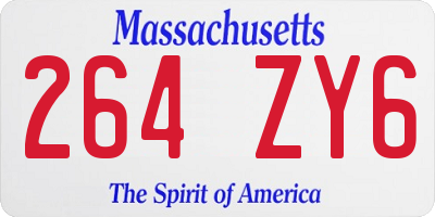 MA license plate 264ZY6