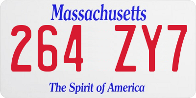 MA license plate 264ZY7