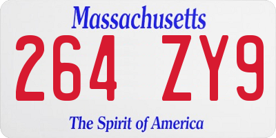 MA license plate 264ZY9
