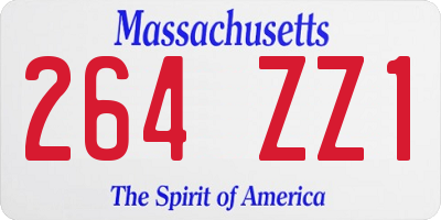MA license plate 264ZZ1