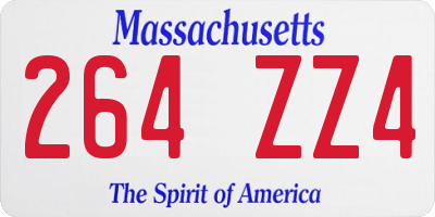 MA license plate 264ZZ4