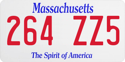 MA license plate 264ZZ5