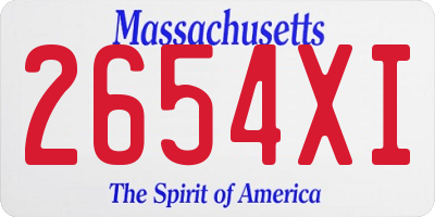 MA license plate 2654XI