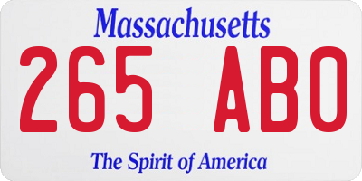 MA license plate 265AB0