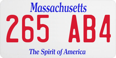 MA license plate 265AB4