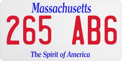 MA license plate 265AB6