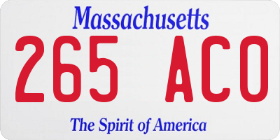 MA license plate 265AC0