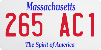 MA license plate 265AC1