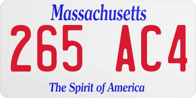MA license plate 265AC4