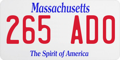 MA license plate 265AD0