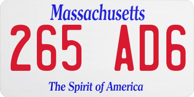 MA license plate 265AD6