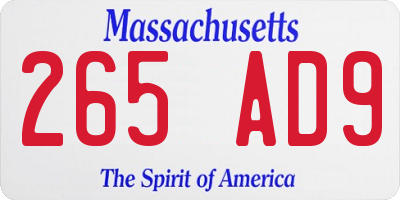 MA license plate 265AD9