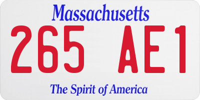 MA license plate 265AE1