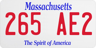MA license plate 265AE2