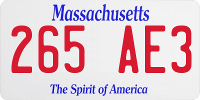 MA license plate 265AE3
