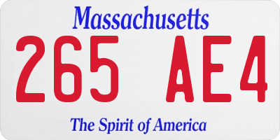 MA license plate 265AE4