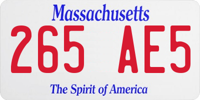 MA license plate 265AE5