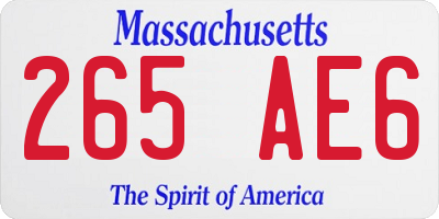 MA license plate 265AE6