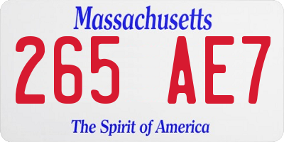 MA license plate 265AE7