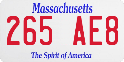 MA license plate 265AE8