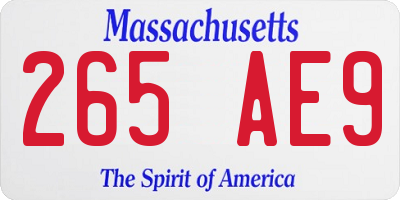 MA license plate 265AE9