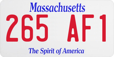 MA license plate 265AF1