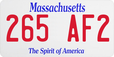MA license plate 265AF2