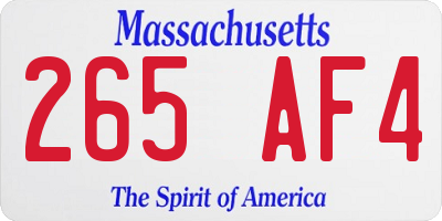 MA license plate 265AF4