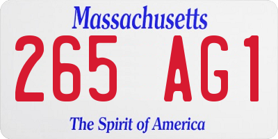 MA license plate 265AG1