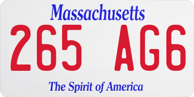 MA license plate 265AG6
