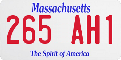 MA license plate 265AH1