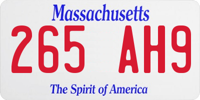 MA license plate 265AH9