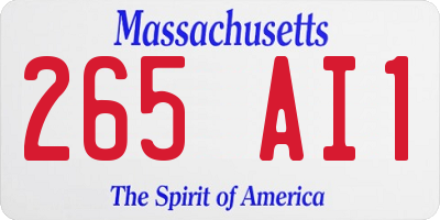 MA license plate 265AI1