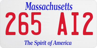 MA license plate 265AI2