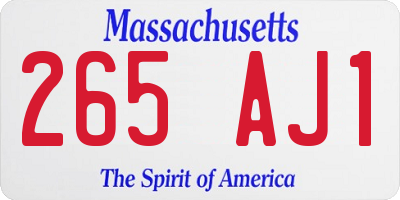 MA license plate 265AJ1