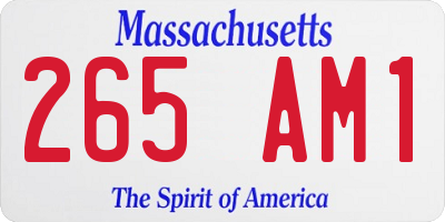 MA license plate 265AM1
