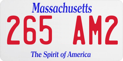 MA license plate 265AM2