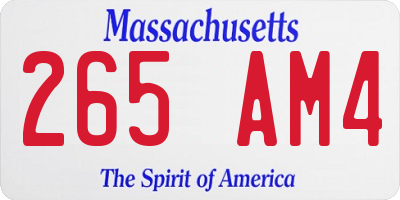 MA license plate 265AM4
